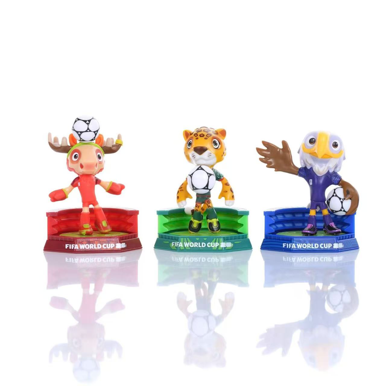FIFA 2026 World Cup Official Licensed Mascot Figurines Set of 3 (Maple, Zayu & Clutch), Collectable Soccer Figures