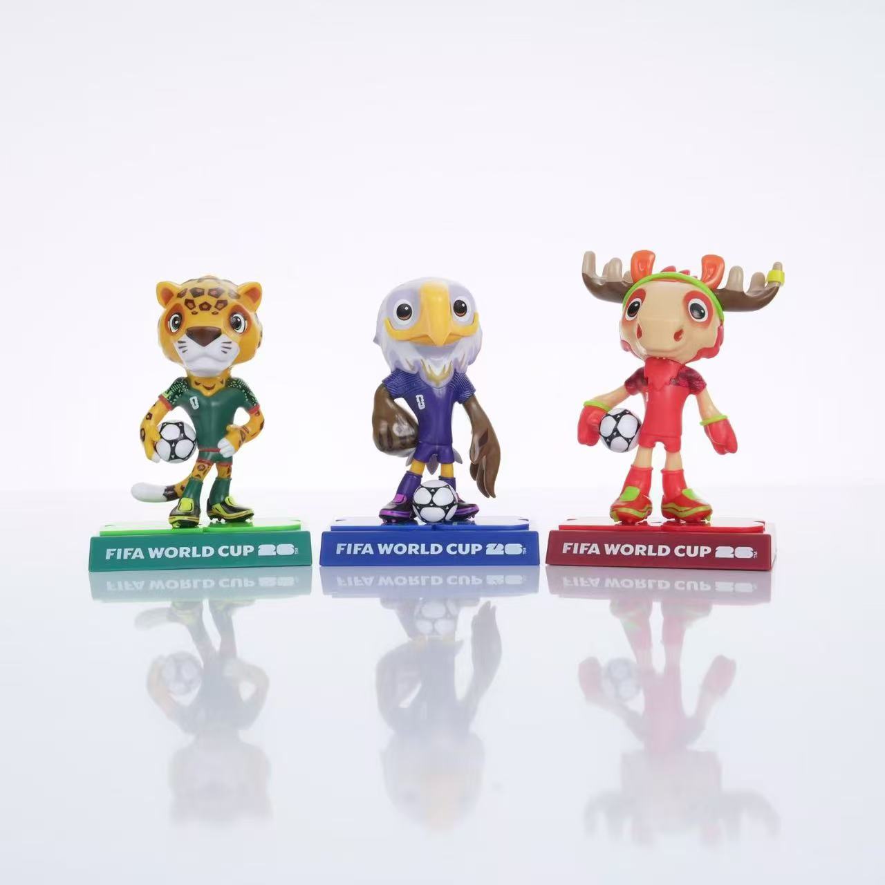 FIFA 2026 World Cup Official Licensed Mascot Figurines Set of 3 (Maple, Zayu & Clutch), Collectable Soccer Figures